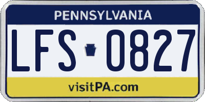 PA license plate LFS0827