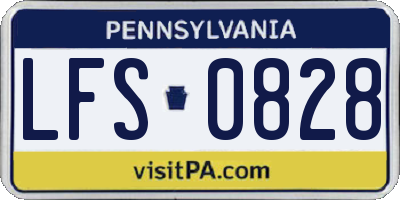 PA license plate LFS0828