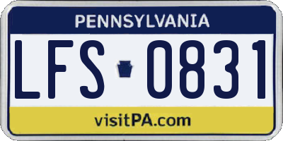 PA license plate LFS0831