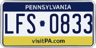 PA license plate LFS0833