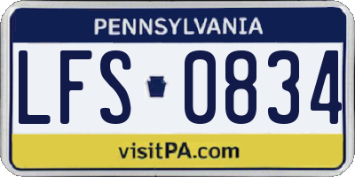 PA license plate LFS0834