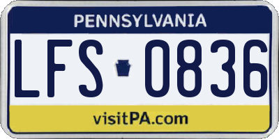 PA license plate LFS0836