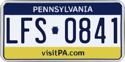 PA license plate LFS0841