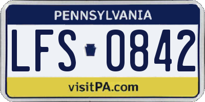 PA license plate LFS0842