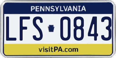 PA license plate LFS0843