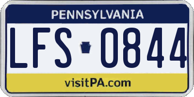 PA license plate LFS0844