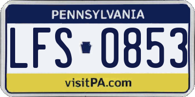 PA license plate LFS0853