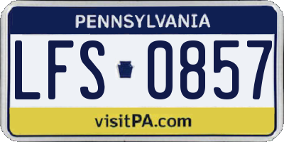 PA license plate LFS0857