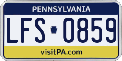 PA license plate LFS0859
