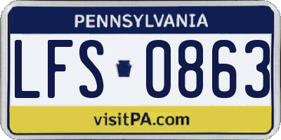 PA license plate LFS0863