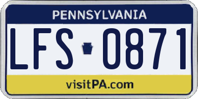 PA license plate LFS0871