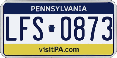PA license plate LFS0873