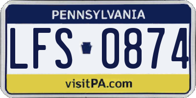 PA license plate LFS0874
