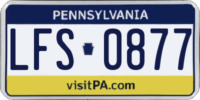 PA license plate LFS0877