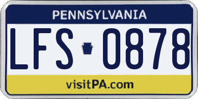 PA license plate LFS0878