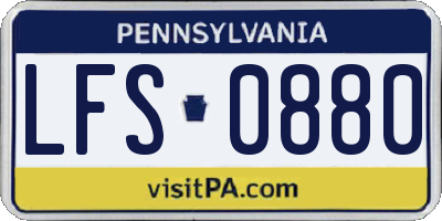 PA license plate LFS0880