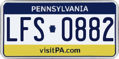PA license plate LFS0882