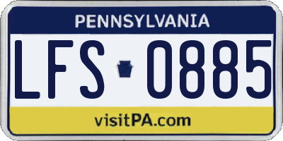 PA license plate LFS0885