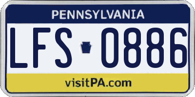PA license plate LFS0886