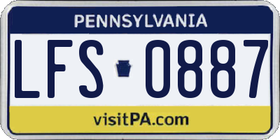 PA license plate LFS0887