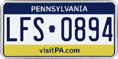 PA license plate LFS0894