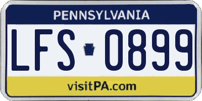 PA license plate LFS0899