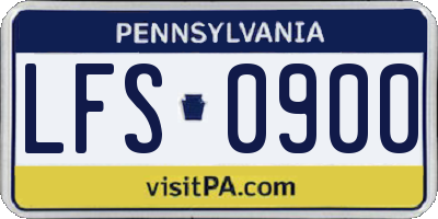 PA license plate LFS0900