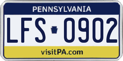 PA license plate LFS0902