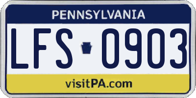 PA license plate LFS0903