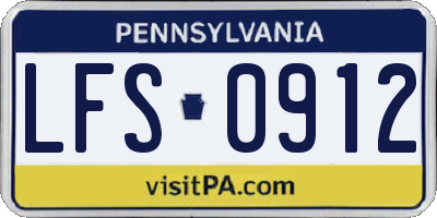 PA license plate LFS0912