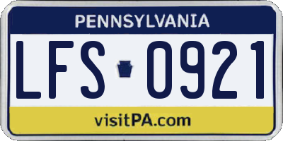 PA license plate LFS0921