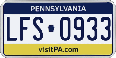 PA license plate LFS0933