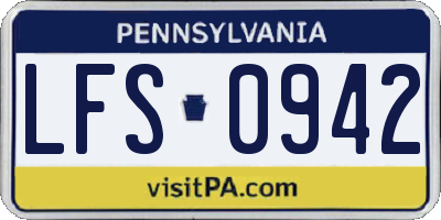 PA license plate LFS0942