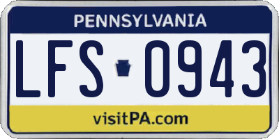 PA license plate LFS0943