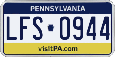 PA license plate LFS0944