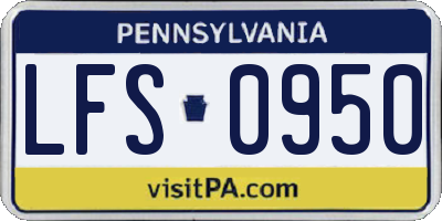 PA license plate LFS0950