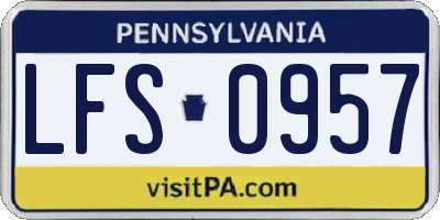 PA license plate LFS0957