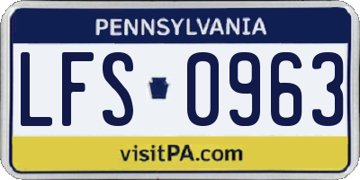PA license plate LFS0963
