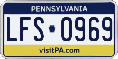PA license plate LFS0969