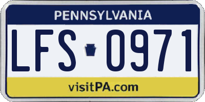 PA license plate LFS0971