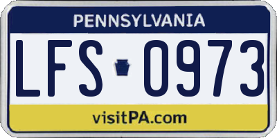 PA license plate LFS0973