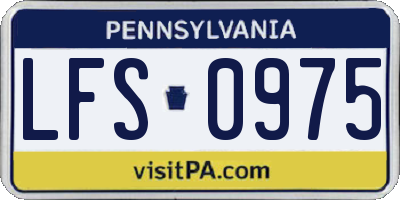 PA license plate LFS0975