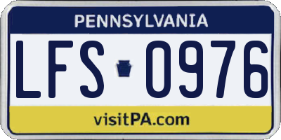 PA license plate LFS0976