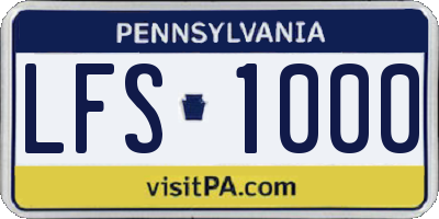 PA license plate LFS1000