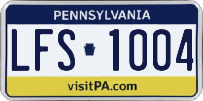 PA license plate LFS1004