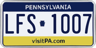 PA license plate LFS1007