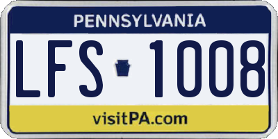 PA license plate LFS1008