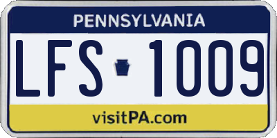 PA license plate LFS1009