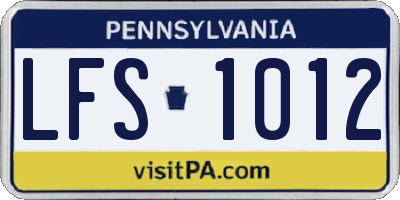 PA license plate LFS1012