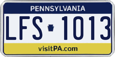PA license plate LFS1013